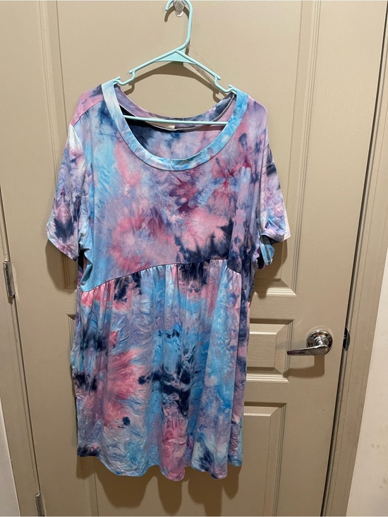 Haptics Dresses & Skirts - Tie-Dye Midi Dress in Pink & Blue - Casual Women's Dress